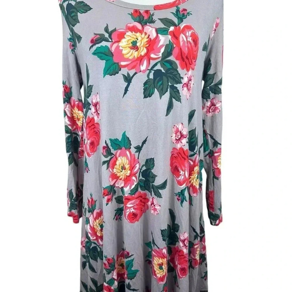 Matilda Jane I am a dreamer gray floral swing dress size medium - Picture 2 of 8